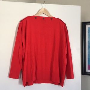 JCrew button top boat neck sweater